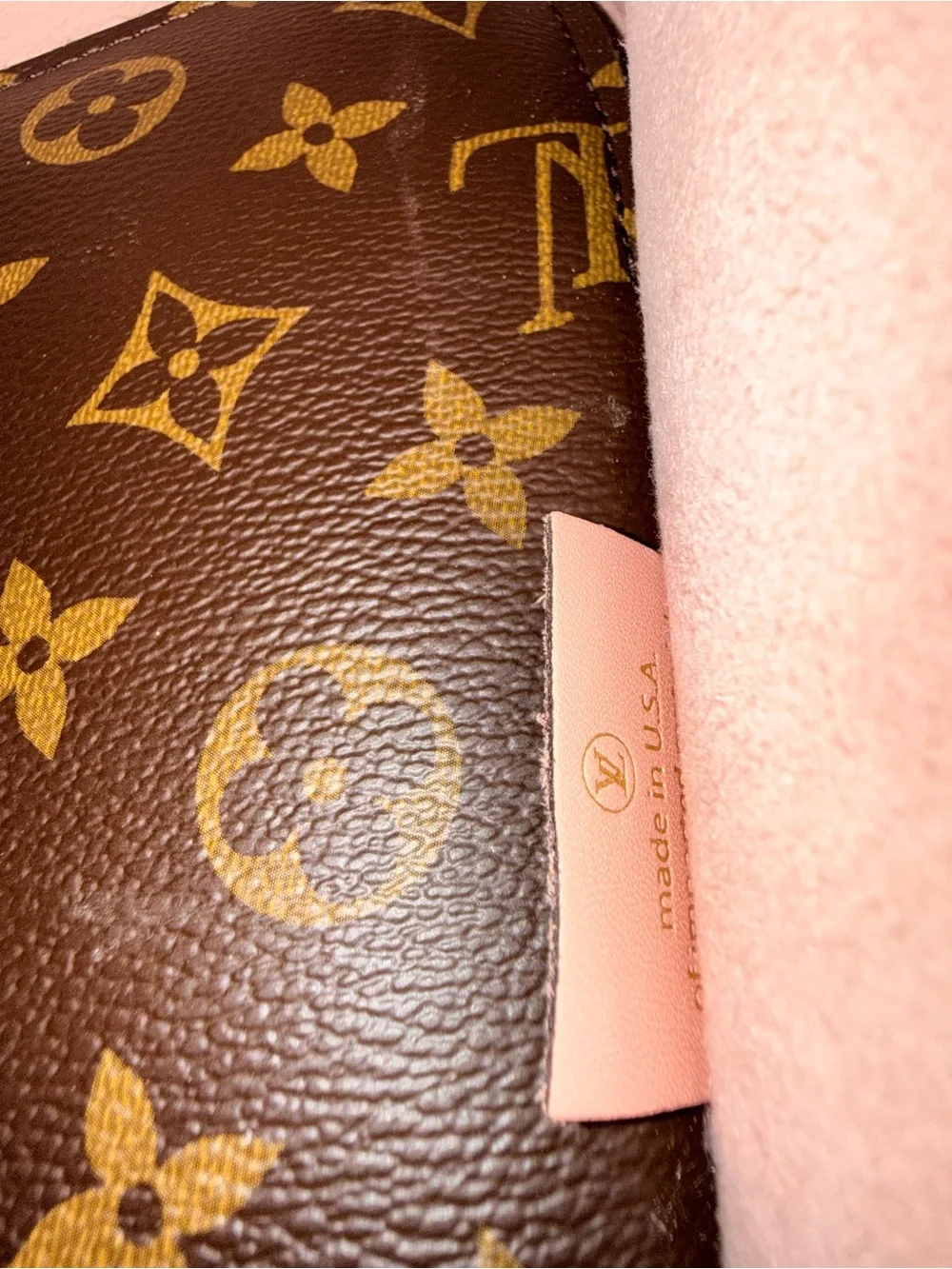Louis Vuitton Brown Monogram with Pink Leather Drawstring Shoulder Bag - Picture 9 of 11